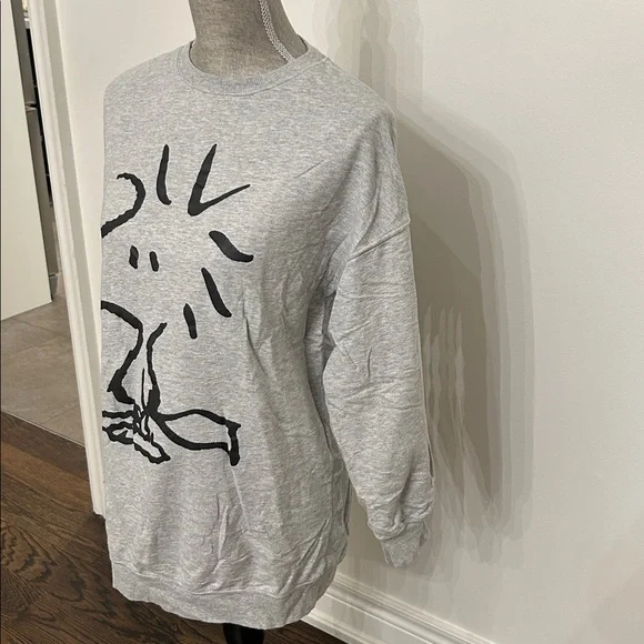 H&M Peanuts Gray Graphic Sweatshirt - Picture 2 of 3